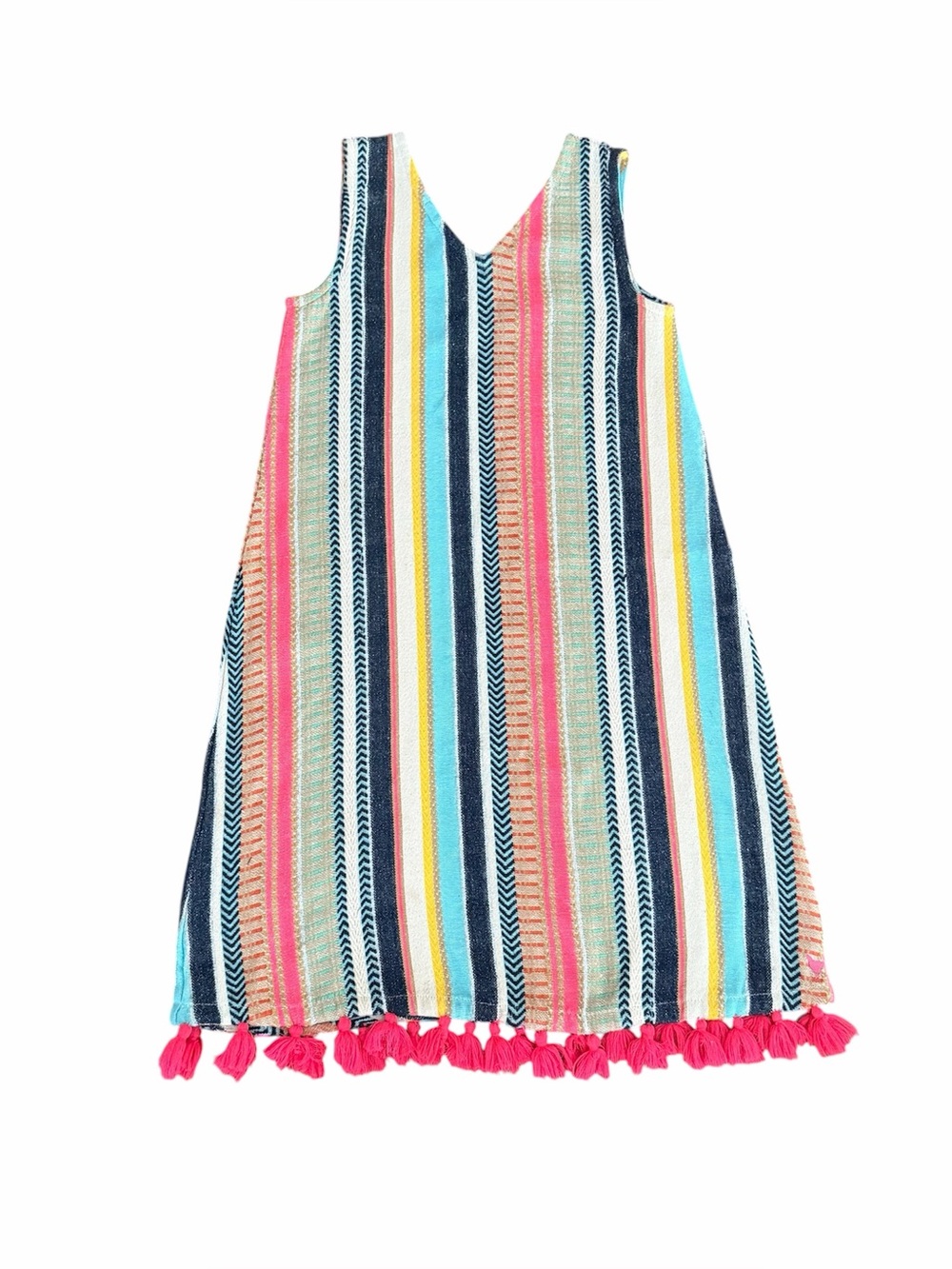 Pink Chicken (12y) Stripe Tapestry Dress with Tassels
